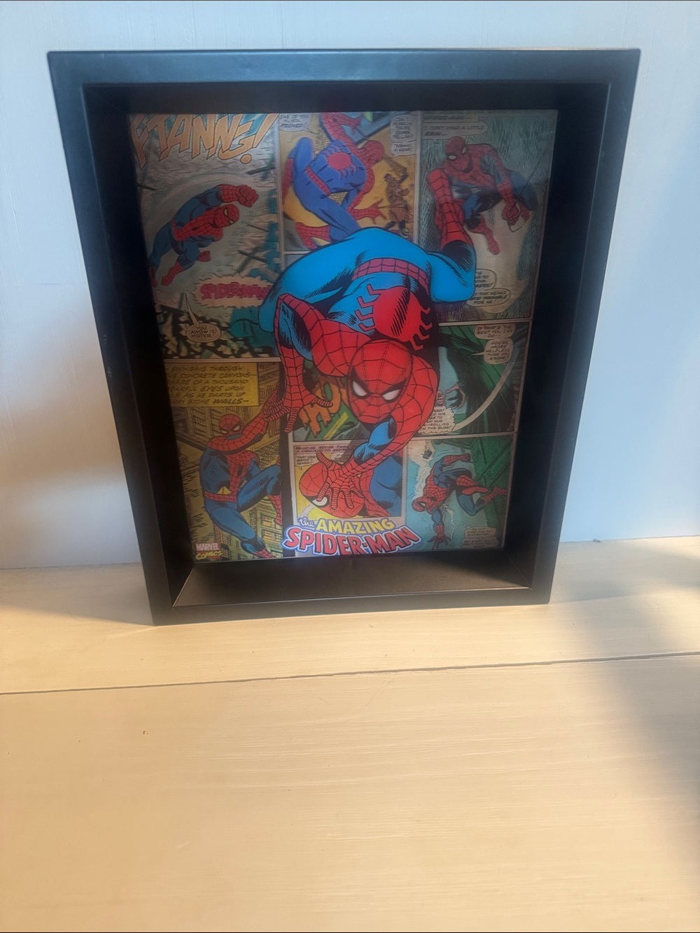 Marvel Spider-Man Comic Collage Print in Red, Blue, Yellow, Black